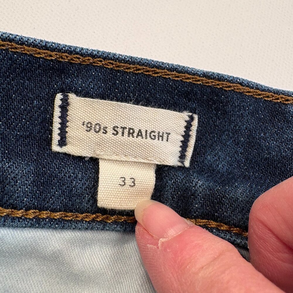 Madewell The '90s Straight Leg Jeans Dark Wash Size 33 - Picture 6 of 10